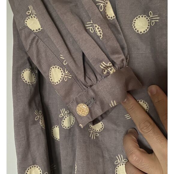 ELEVENSES Kimono Women's Medium Anthropologie Jacket Lila Dotted Trench Jacket - Picture 4 of 10